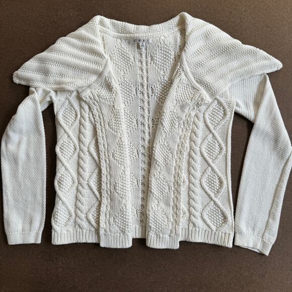 CAbi Cable Sweater White Small Style 193 Old Money Closet Staple Loose Knit EUC - Picture 4 of 9